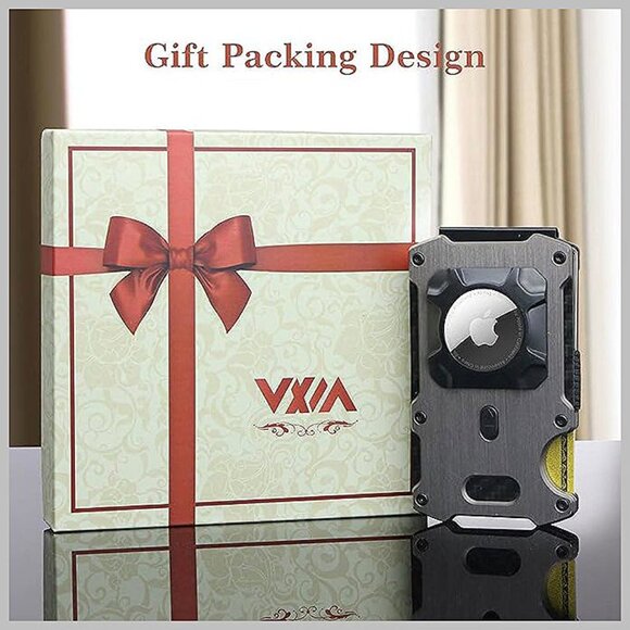 WXM Wallet for Men with AirTag Holder Credit slim Front , Airtag Wallet Bronze - Picture 8 of 8